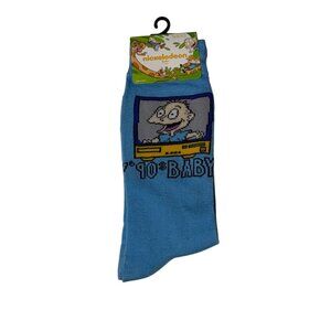 Rugrats Tommy Pickles ’90s Baby Blue Crew Socks Nickelodeon Retro Cartoon